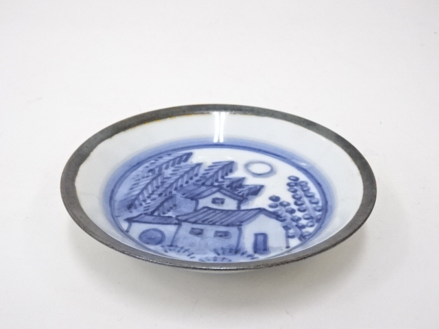 JAPANESE PORCELAIN / PLATE / UNDERGLAZE BLUE